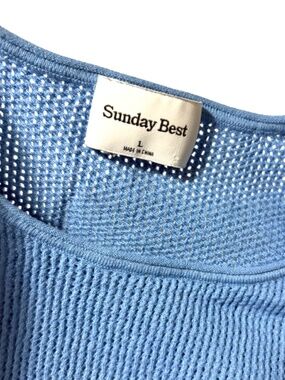Aritzia Sunday Best long mesh knit long sleeve blue large